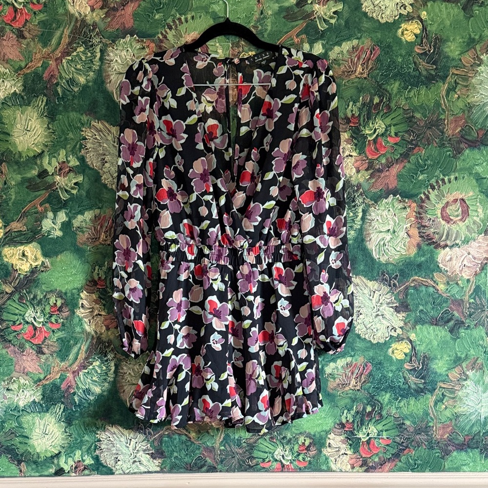 Trixxi Black Floral Long Sleeve Romper
